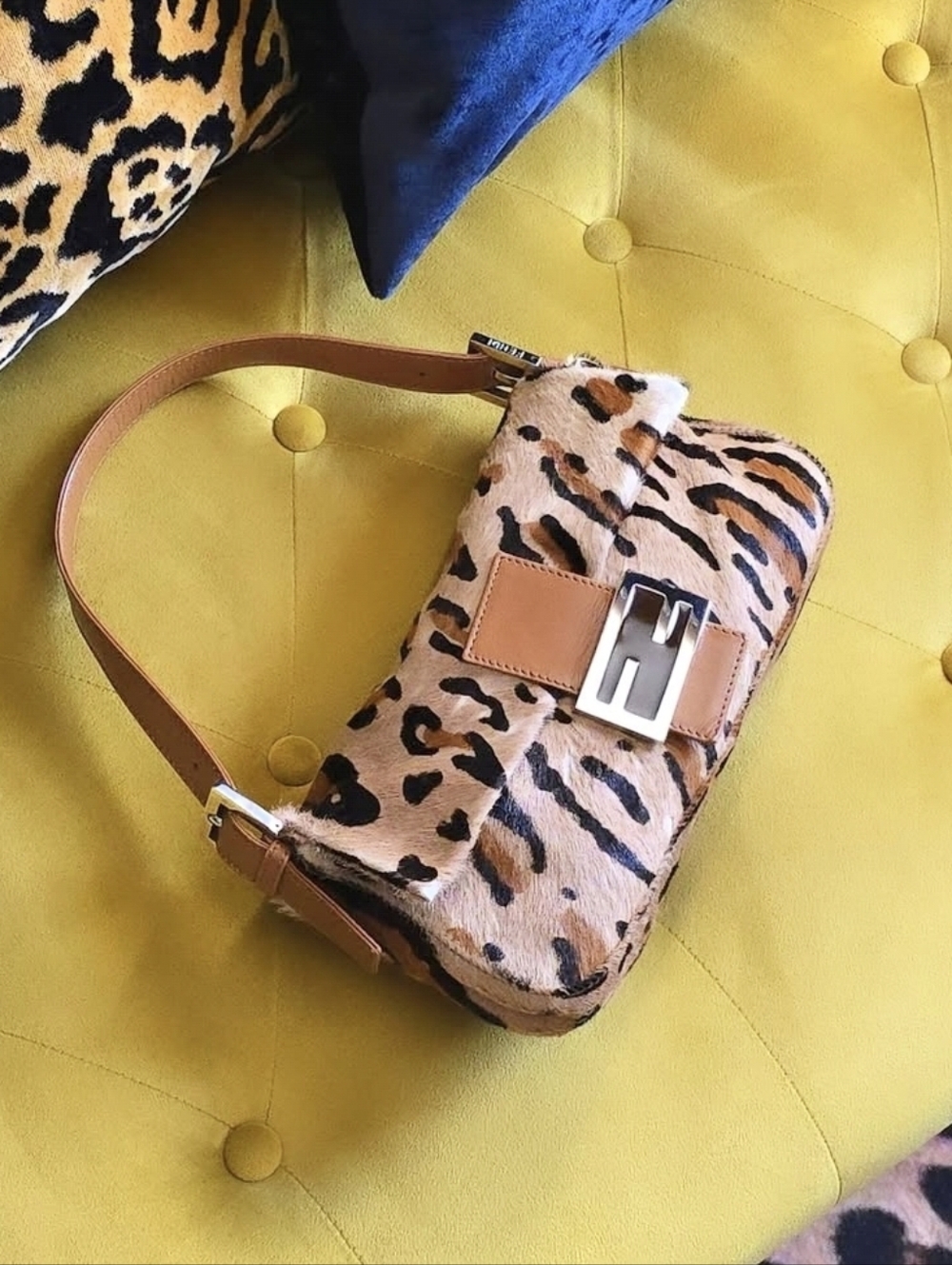 Fendi Baguette Leopard Print Pony Hair